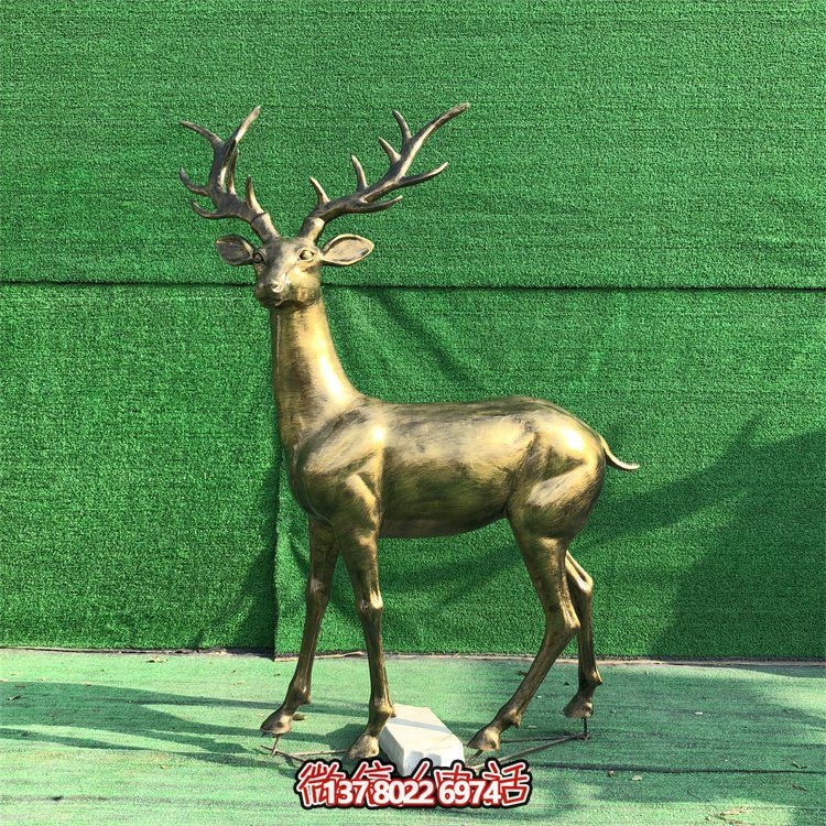 玻璃鋼仿銅鹿，梅花鹿